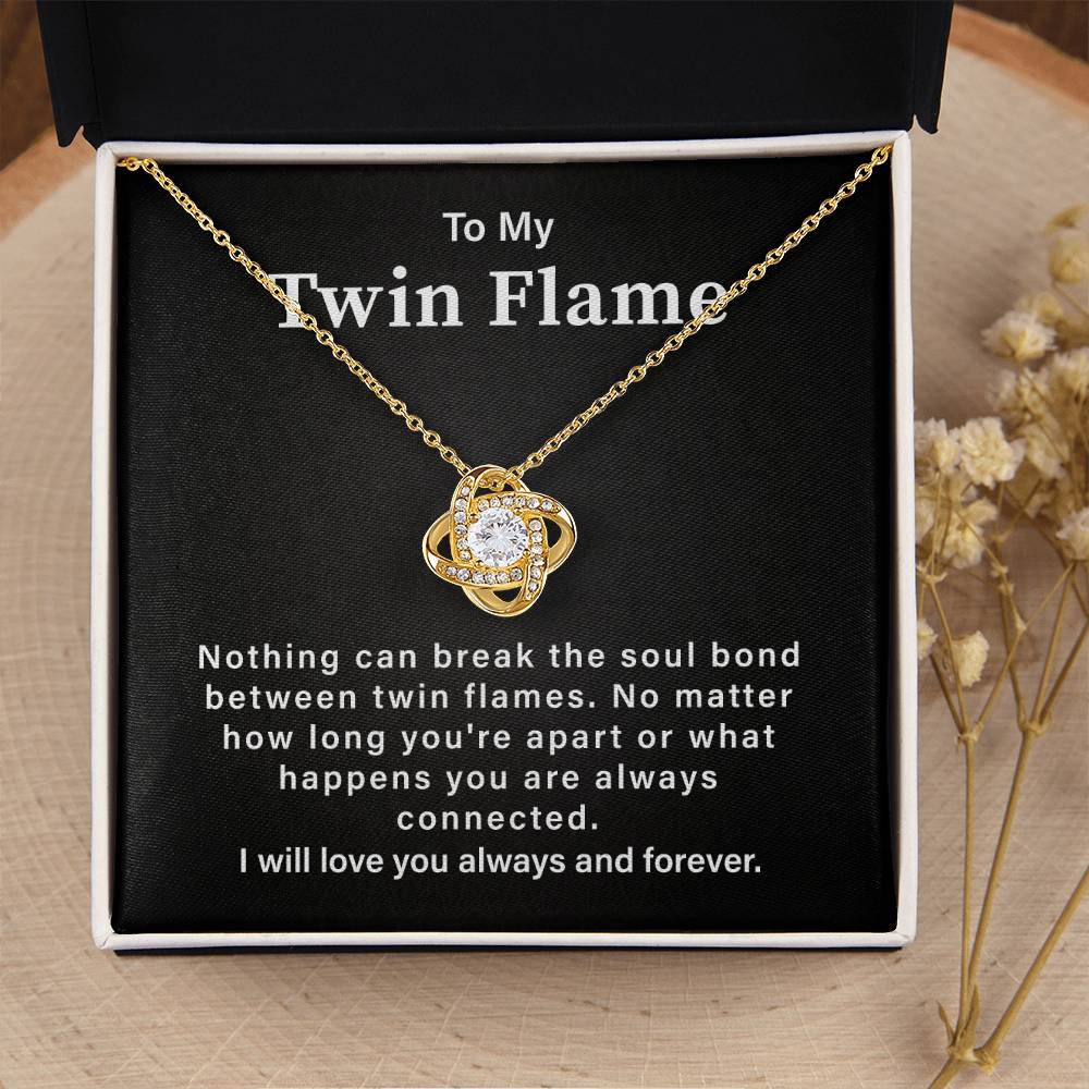 Twin Flame Necklace Gift for Soulmate With Message Card