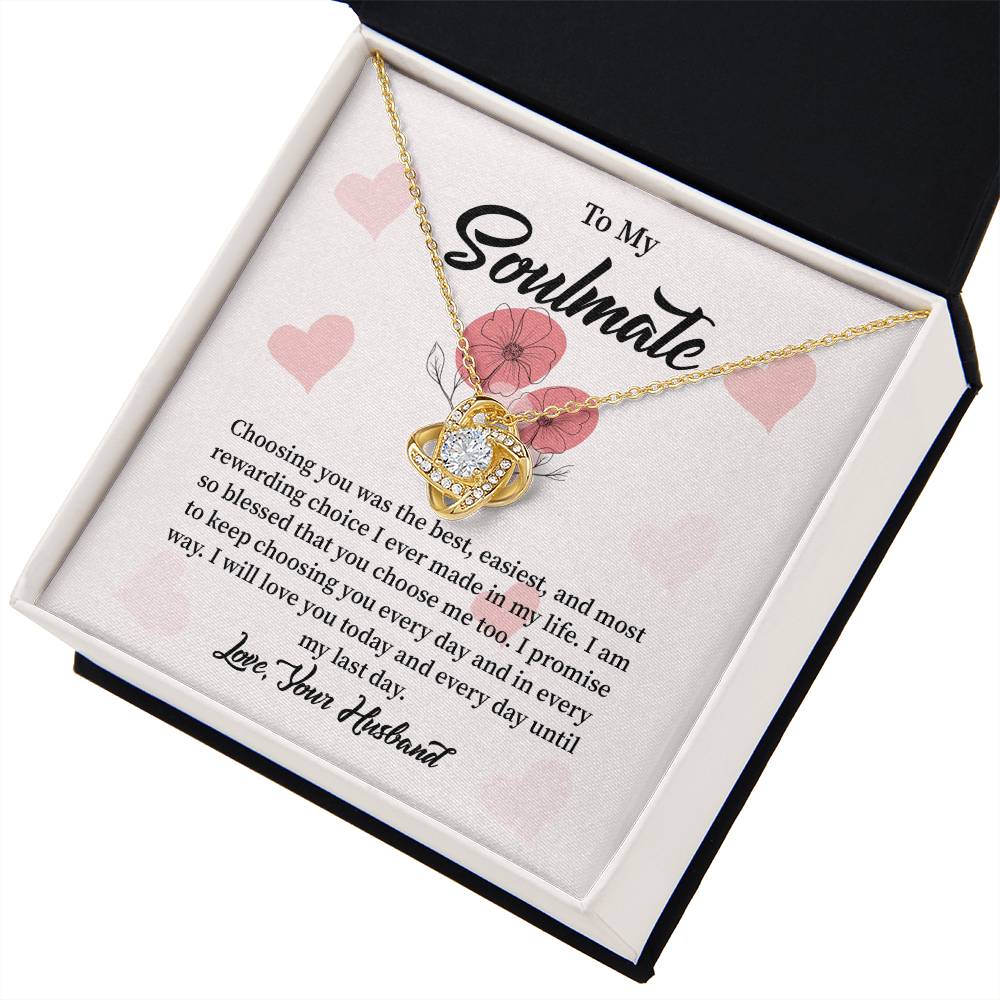Soulmate Necklace from Husband with Message Card