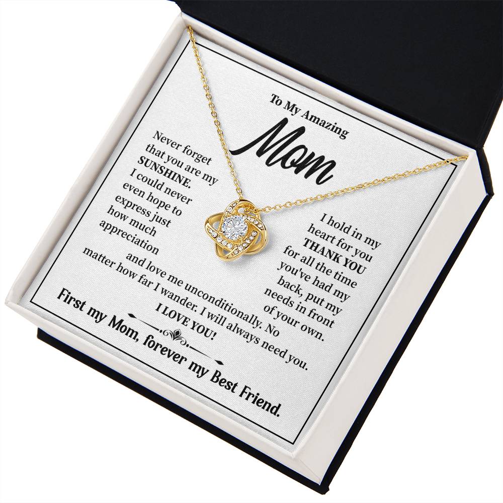 Mom Necklace Gift from Daughter – Best Friend Message Card
