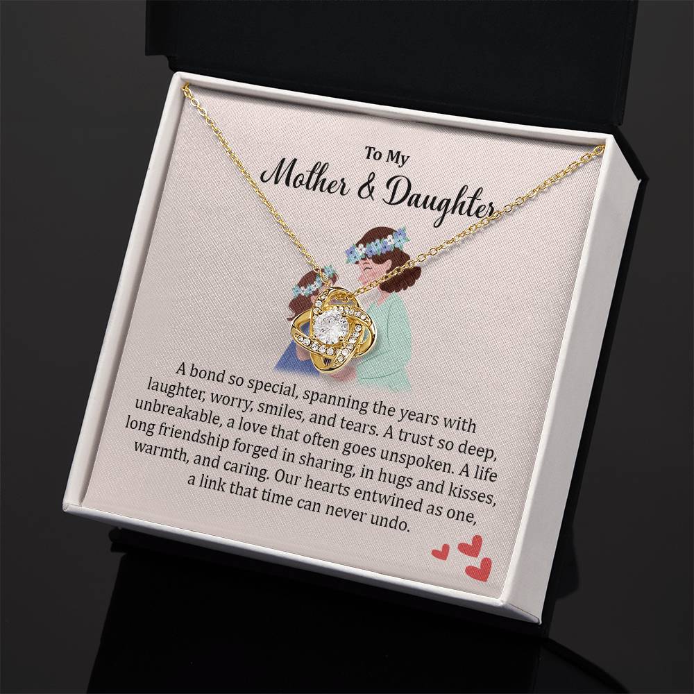 Mother & Daughter Gift Necklace with Meaningful Card