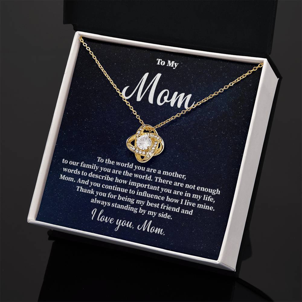 To My Mom Necklace Gift – You Are the World Message Card