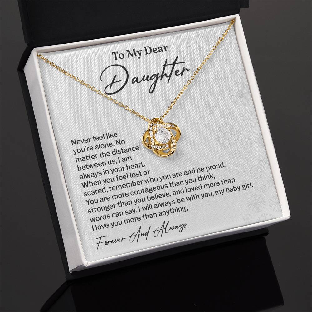 To My Dear Daughter Love Knot Necklace Emotional Love Knot Jewelry For Daughter Motivational Love Knot Necklace For Daughter Forever Love Daughter Necklace Emotional Keepsake Necklace For Daughter Motivational Gift For Daughter Emotional Jewelry Gift