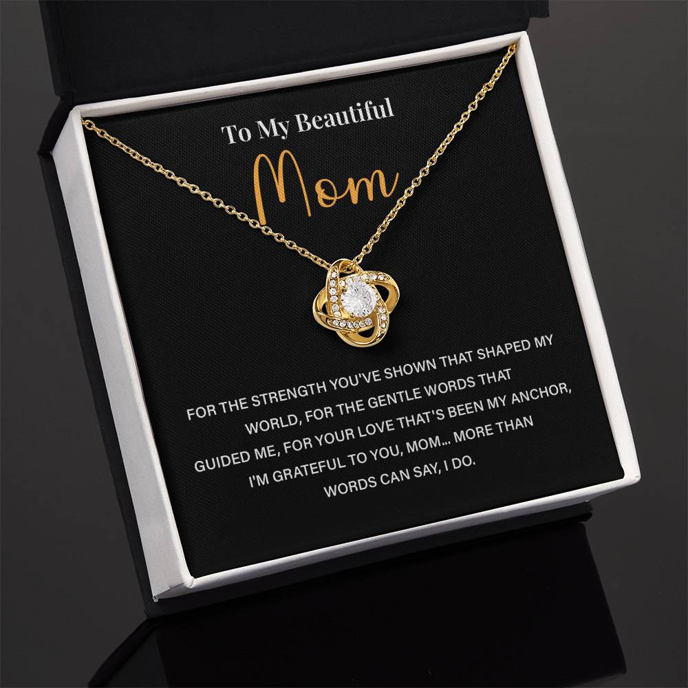 Mom Necklace Gift From Daughter Or Son With Message Card