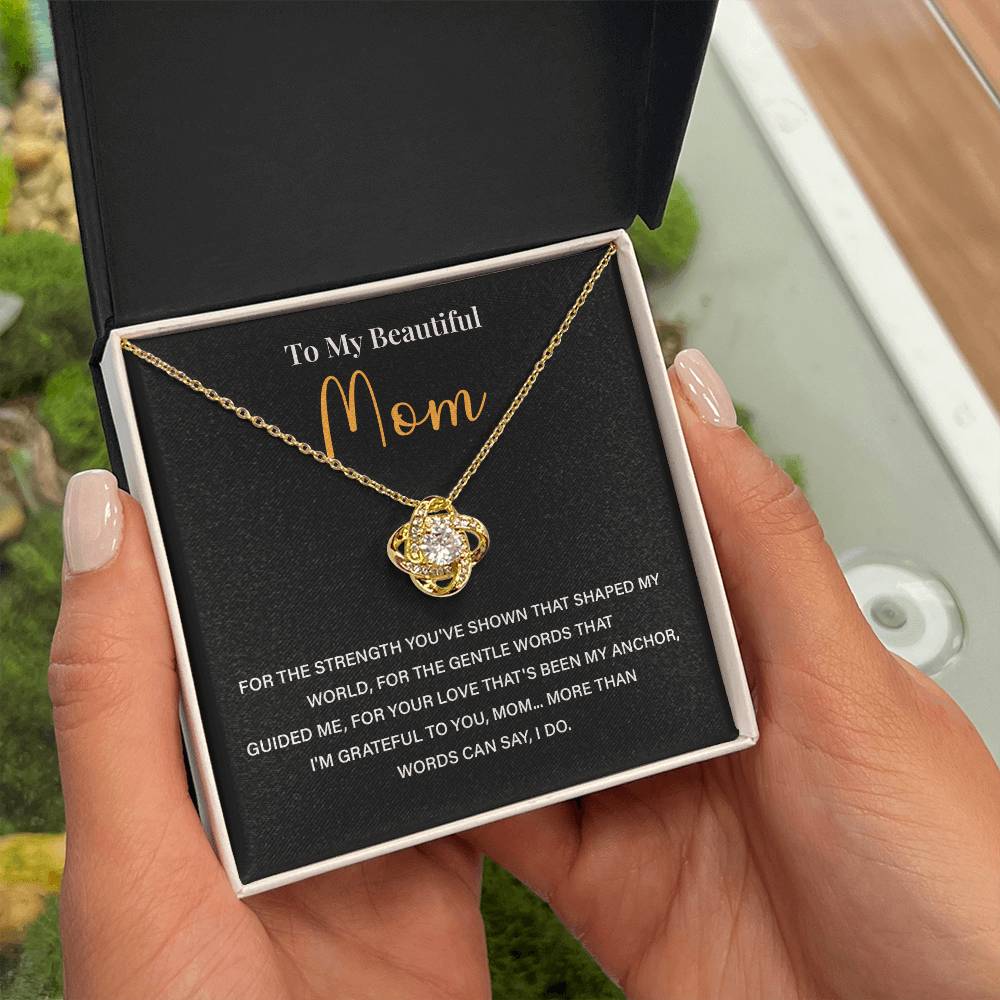 Mom Necklace Gift From Child With Thank You Message