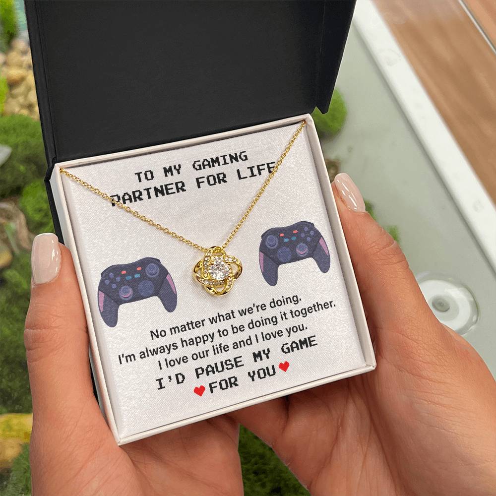 Gaming Partner Necklace Gift with Love Message Card