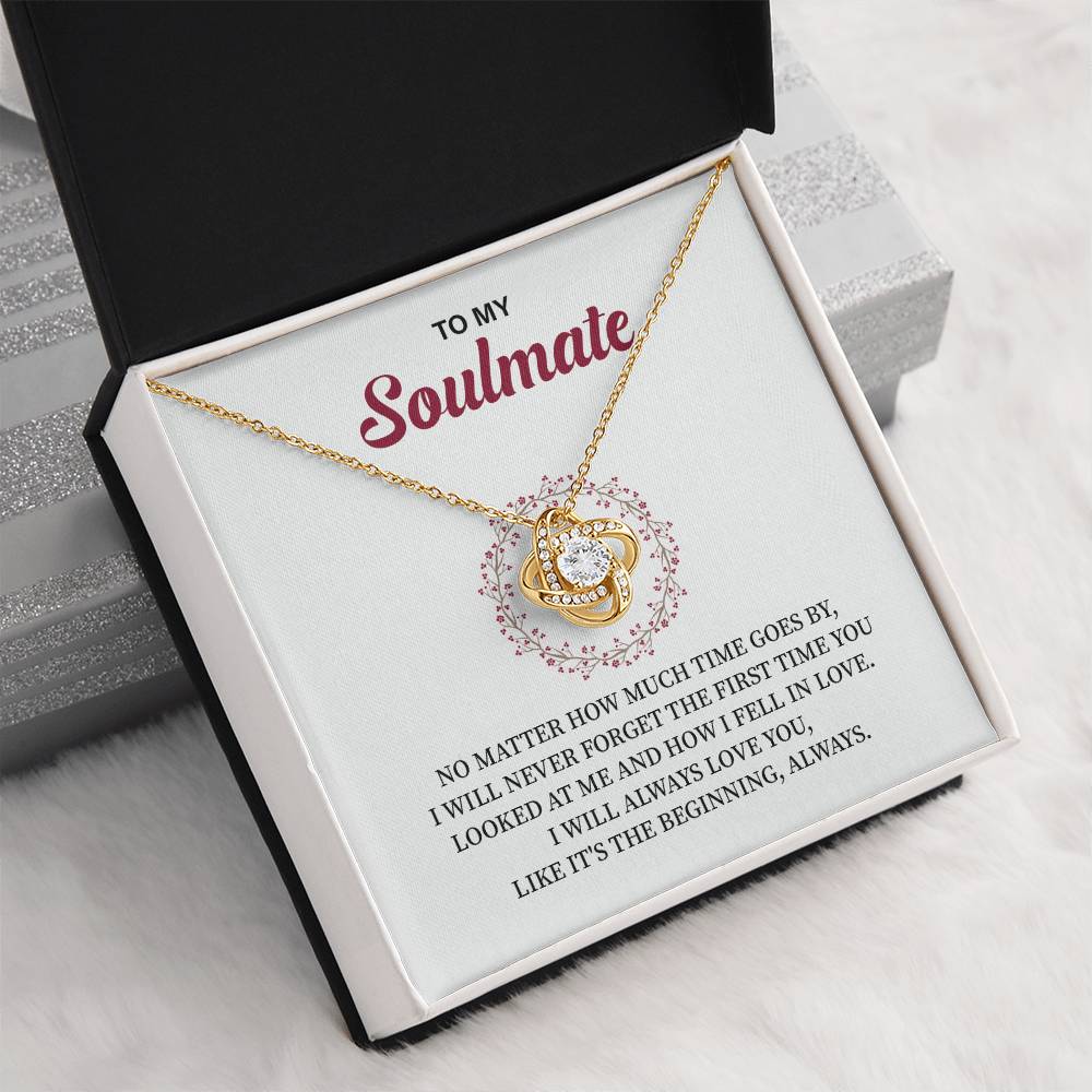 Soulmate Necklace Gift for Her – Love Knot Message Box