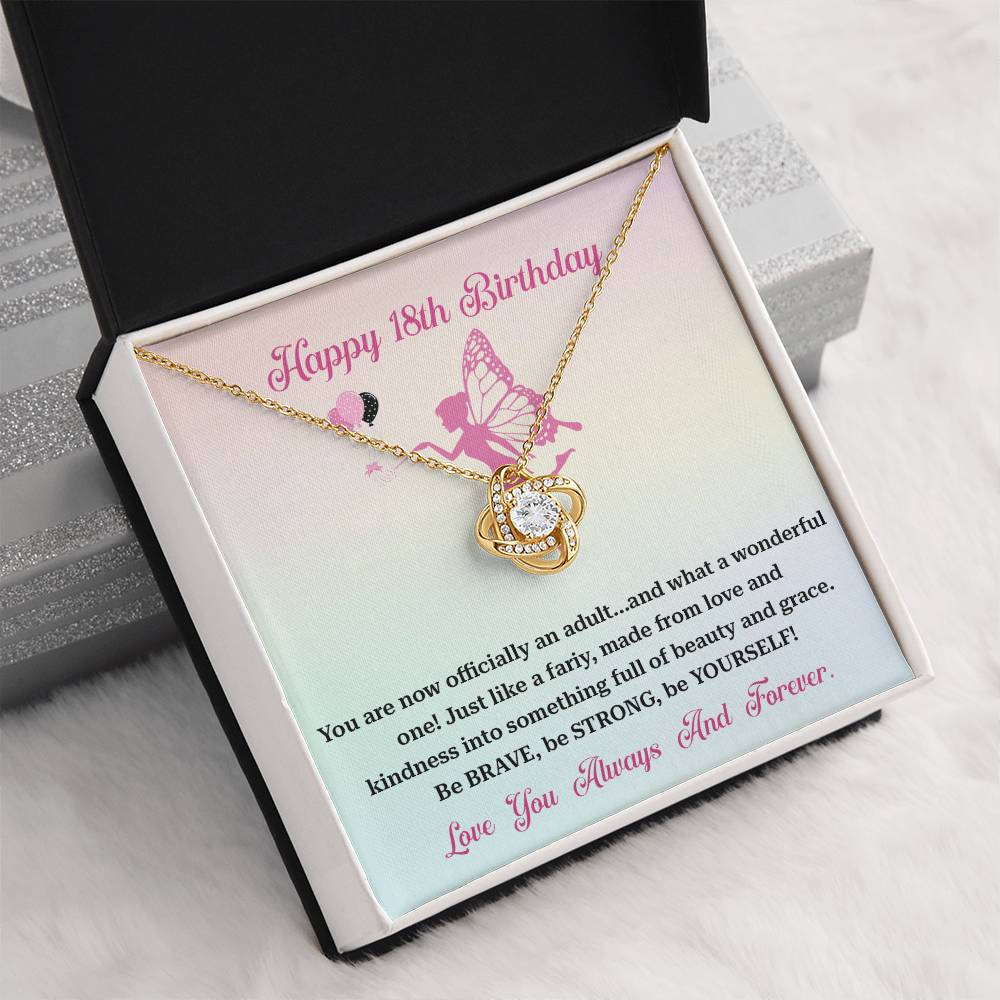 18th Birthday Necklace Gift – Fairy Wings & Brave Message Box