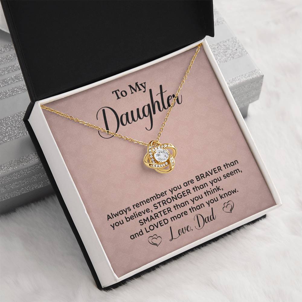 Daughter Necklace Gift from Dad – Encouragement Message Card