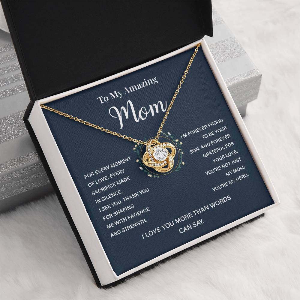 Necklace Gift for Mom from Son with Inspirational Message