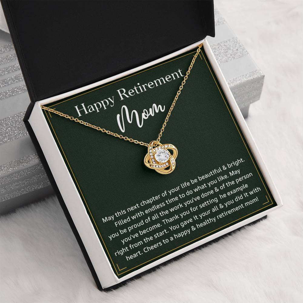 Retirement Necklace Gift for Mom with Heartfelt Message Card