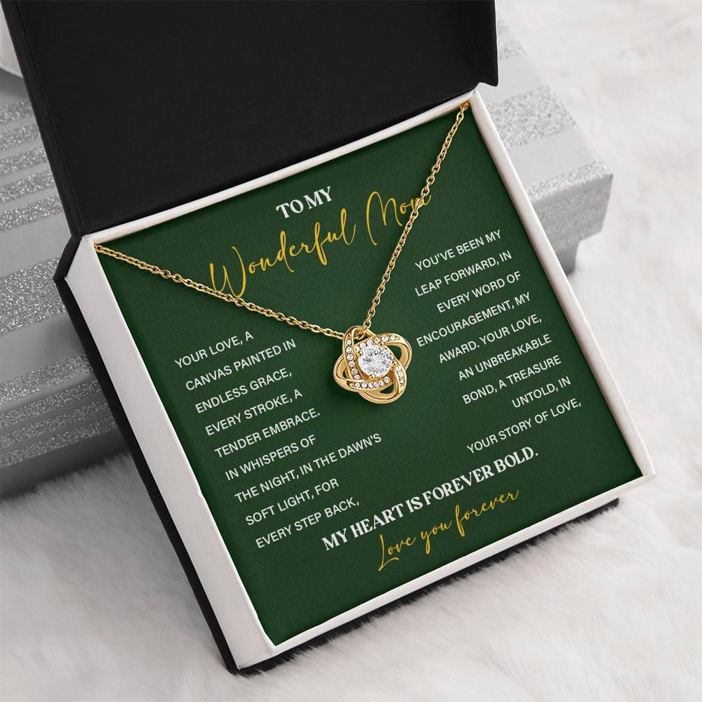 To My Wonderful Mom Necklace with Message Card Gift Box