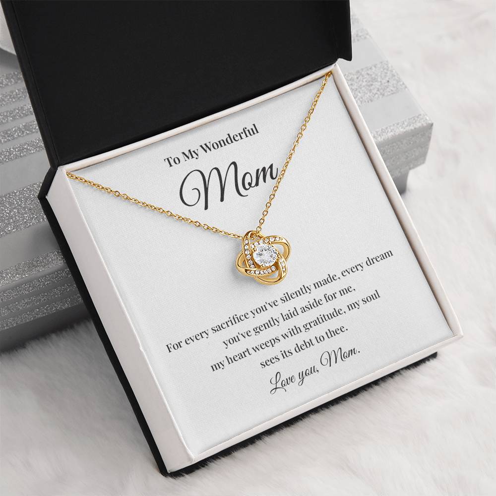Necklace Gift for Wonderful Mom With Love Knot Pendant