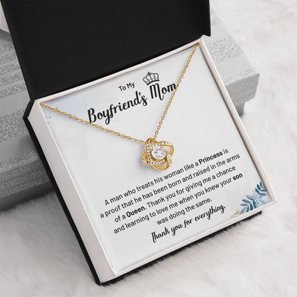 Boyfriend’s Mom Necklace Gift – Queen Message Card