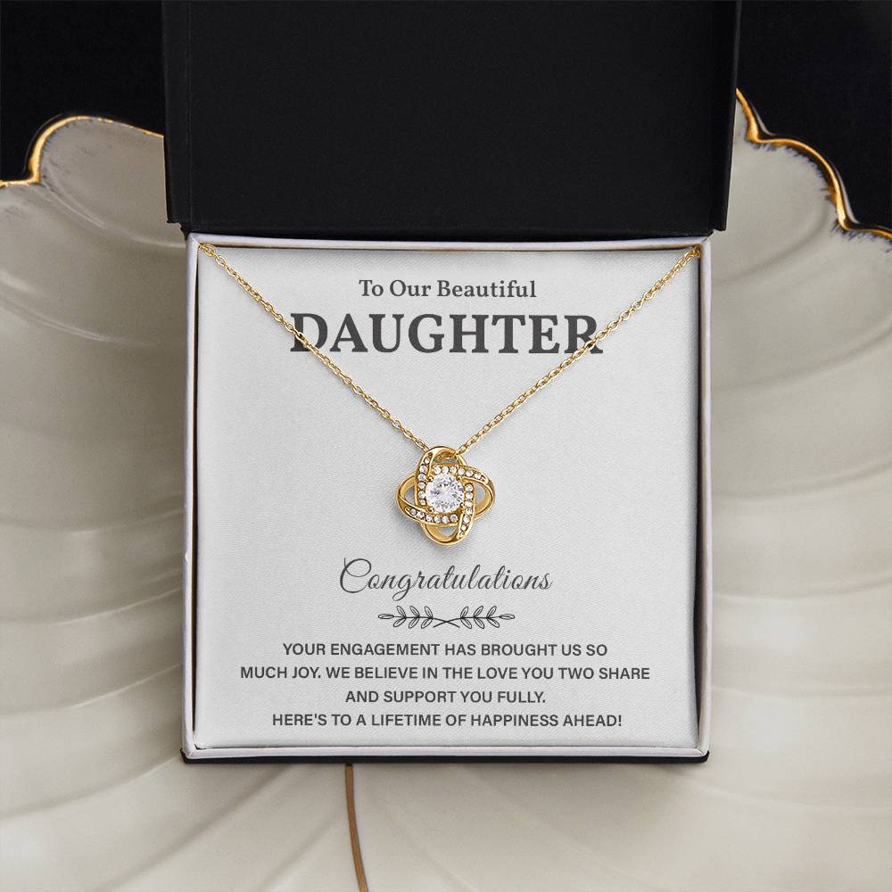Daughter Engagement Necklace from Parents – Lifetime Happiness Gift