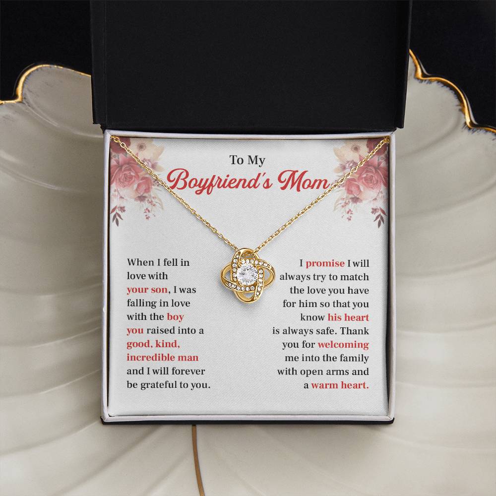 Boyfriend's Mom Necklace Gift with Message Card