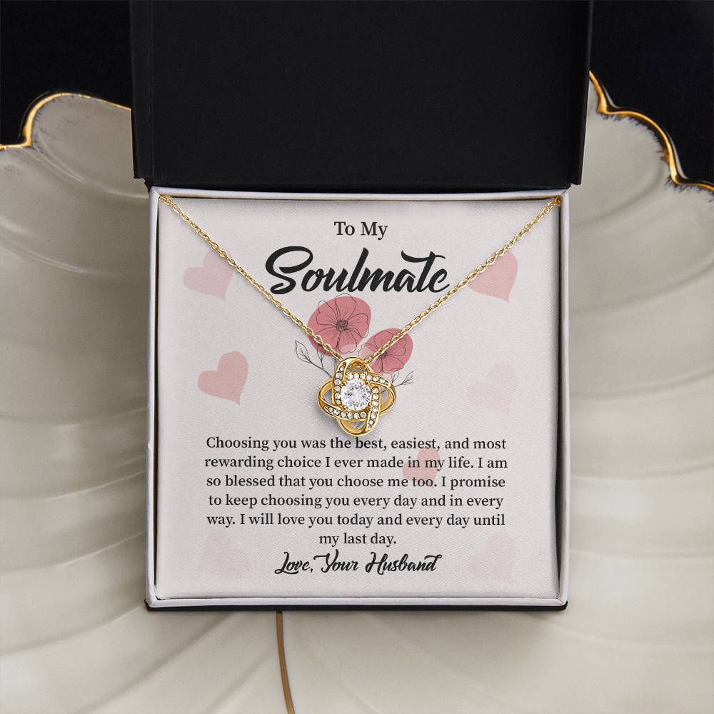 Soulmate Necklace from Husband with Message Card