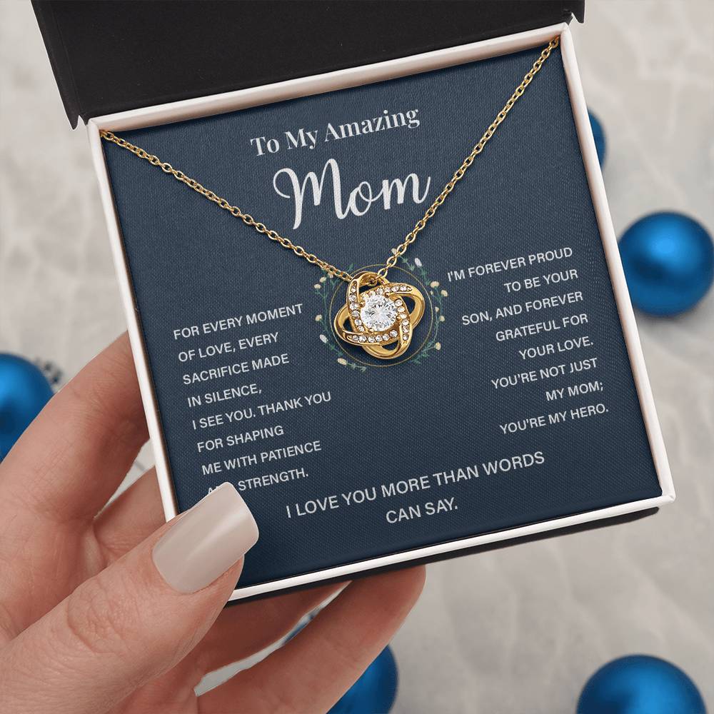 Necklace Gift for Mom from Son with Inspirational Message