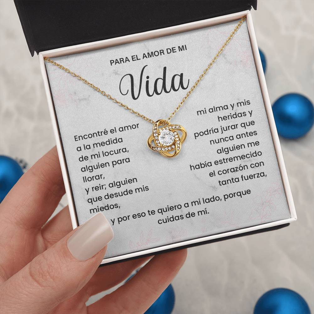 To the Love of My Life Necklace with Spanish Message Card
