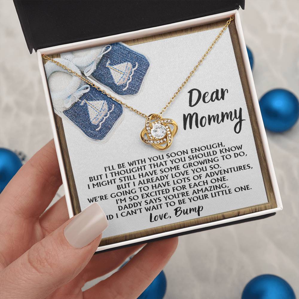 Pregnancy Necklace for Mommy – Baby Boy Gift from Bump with Poem