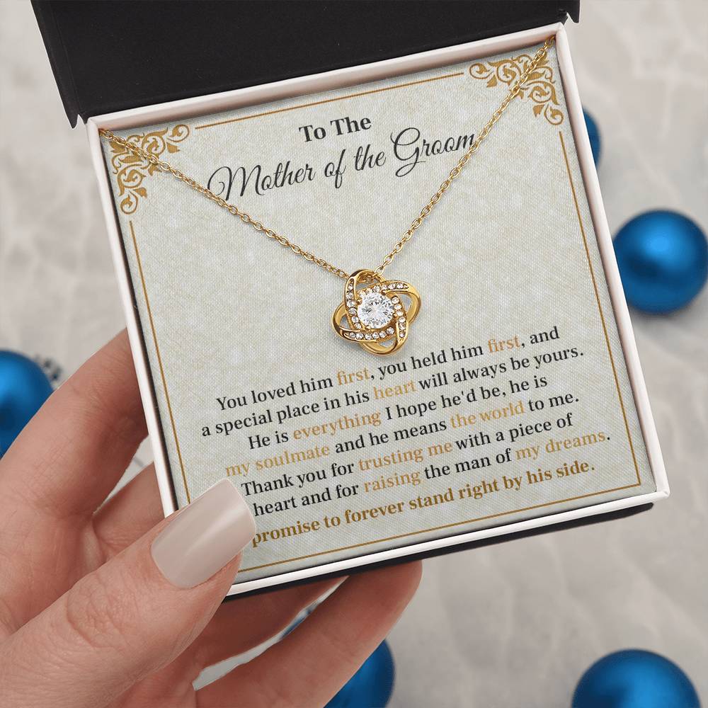 Groom’s Mom Necklace Gift from Bride with Message Card