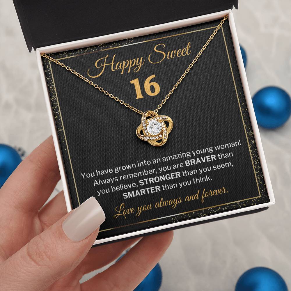 Sweet 16 Necklace Gift With Loving Message Card