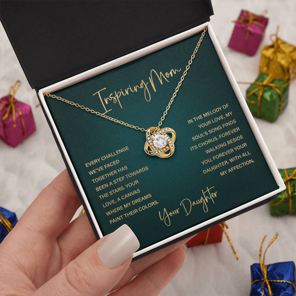 Inspiring Mom Necklace – From Daughter with Heartfelt Message Card
