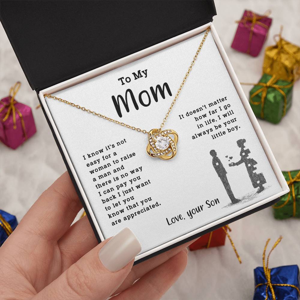 Necklace Gift for Mom From Son With Message & Jewelry Box