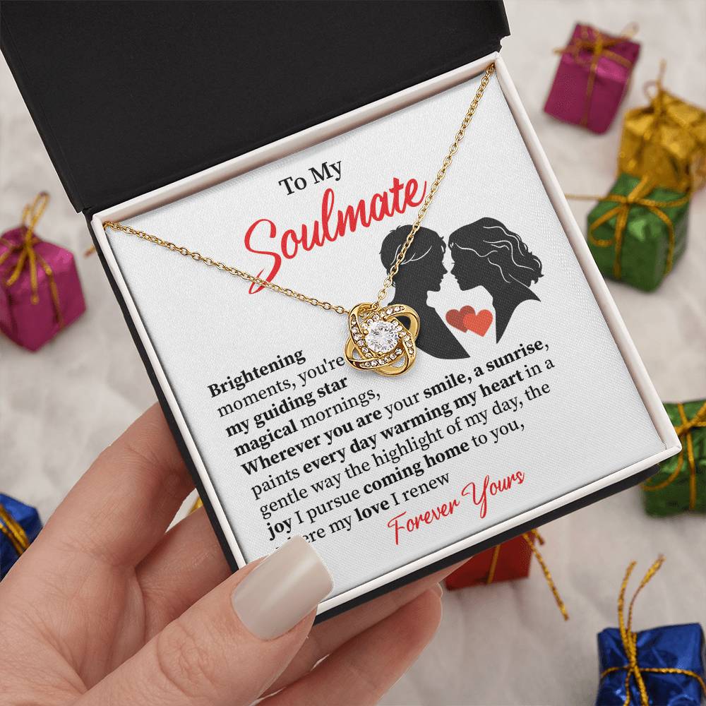 Soulmate Necklace Gift for Her with Love Message