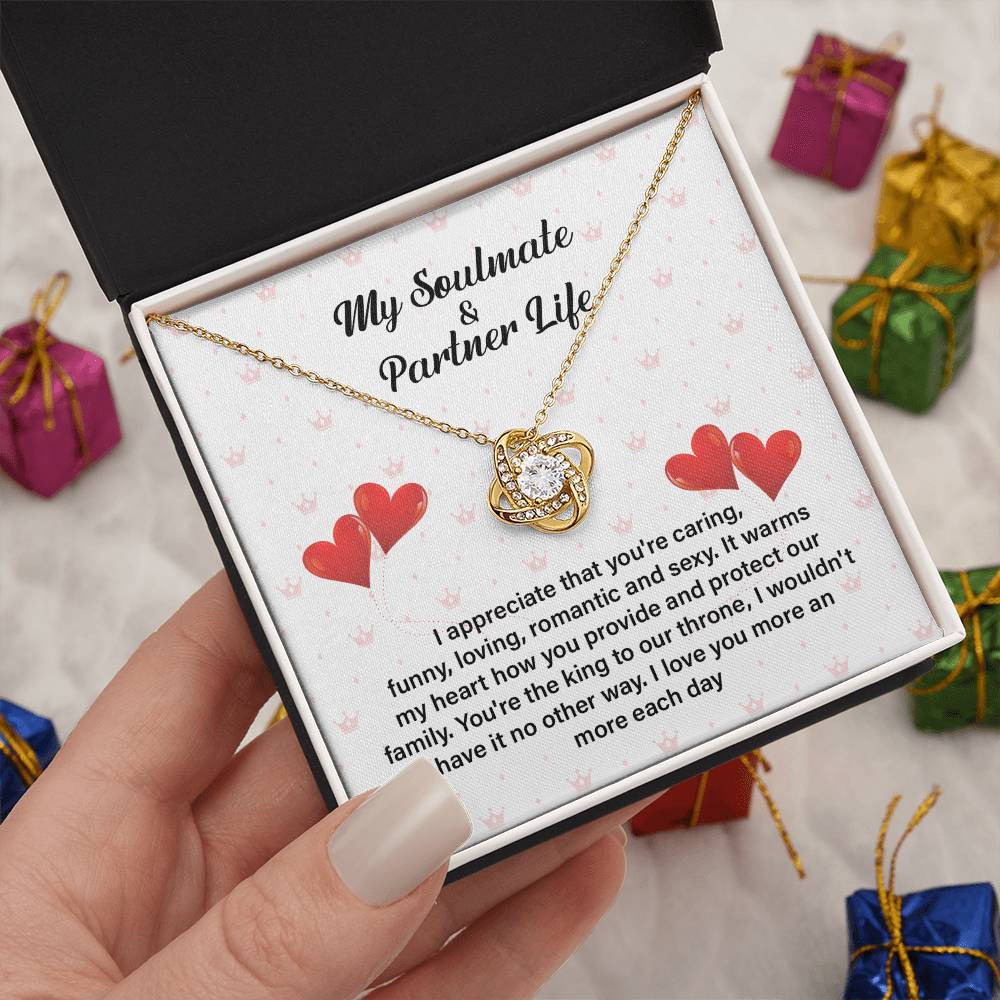 Soulmate Partner Necklace for Husband with Love Quote