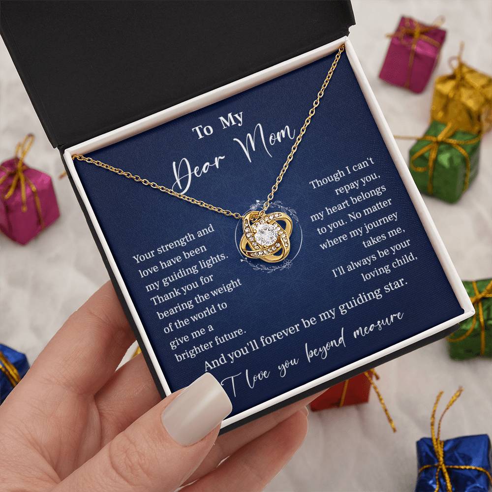 To My Mom Necklace Gift – Guiding Star Message Card from Daughter or Son