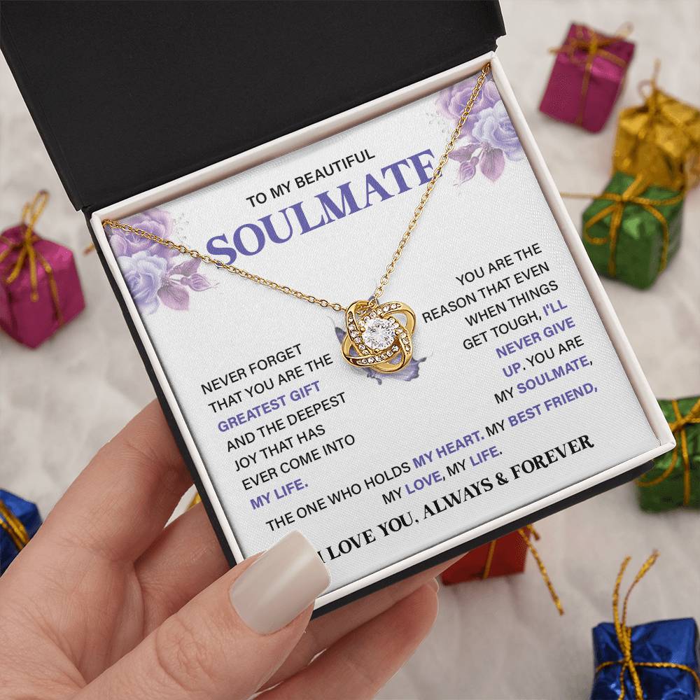Soulmate Necklace Gift for Her – Card & Gift Box