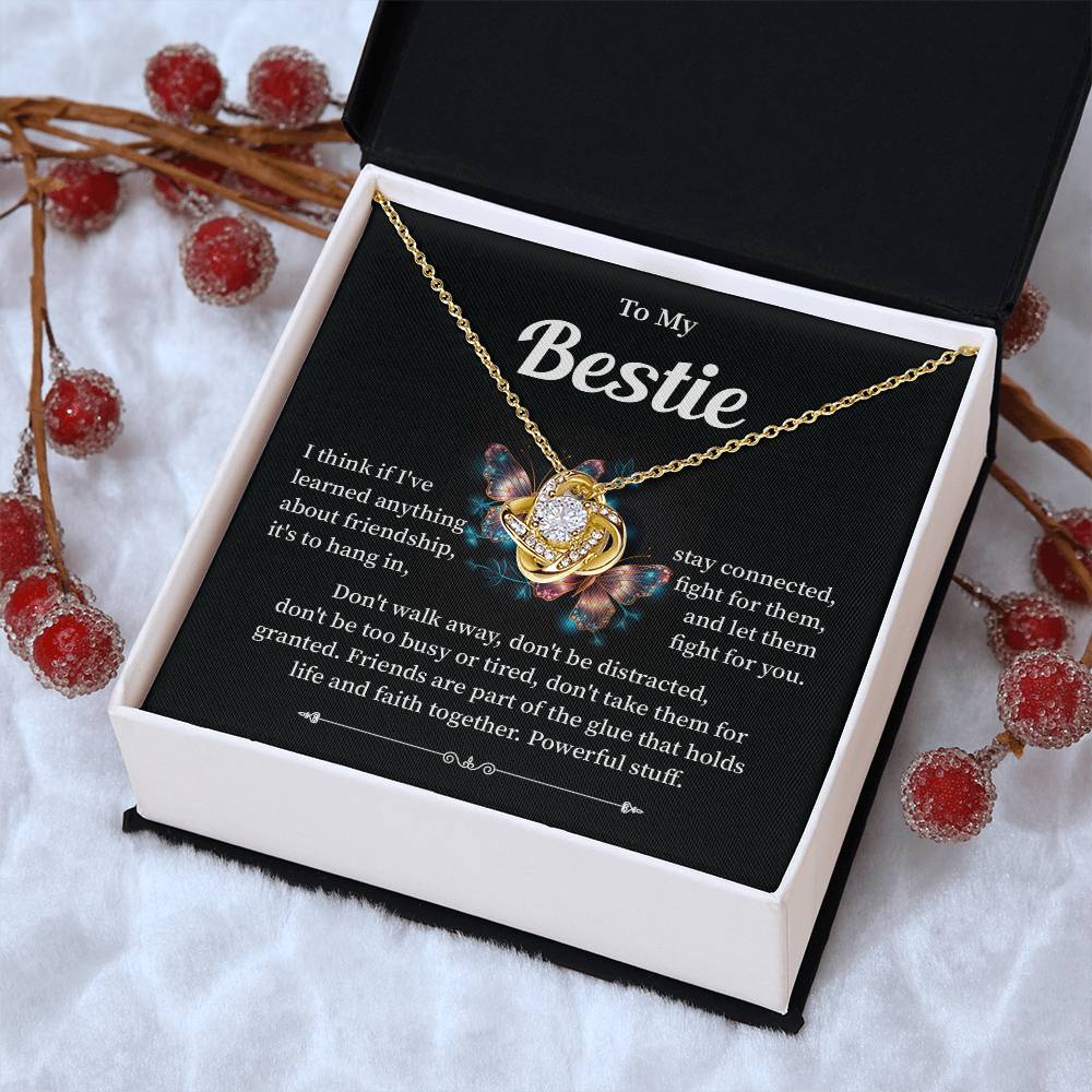 Bestie Necklace Gift with Heartfelt Message Card for Friends