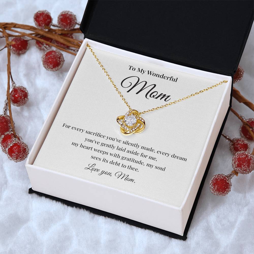 Necklace Gift for Wonderful Mom With Love Knot Pendant