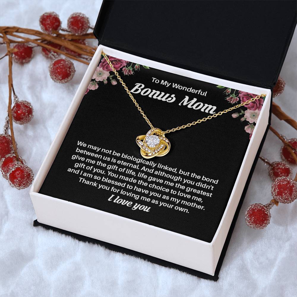 Bonus Mom Necklace Gift – Thank You for Loving Me