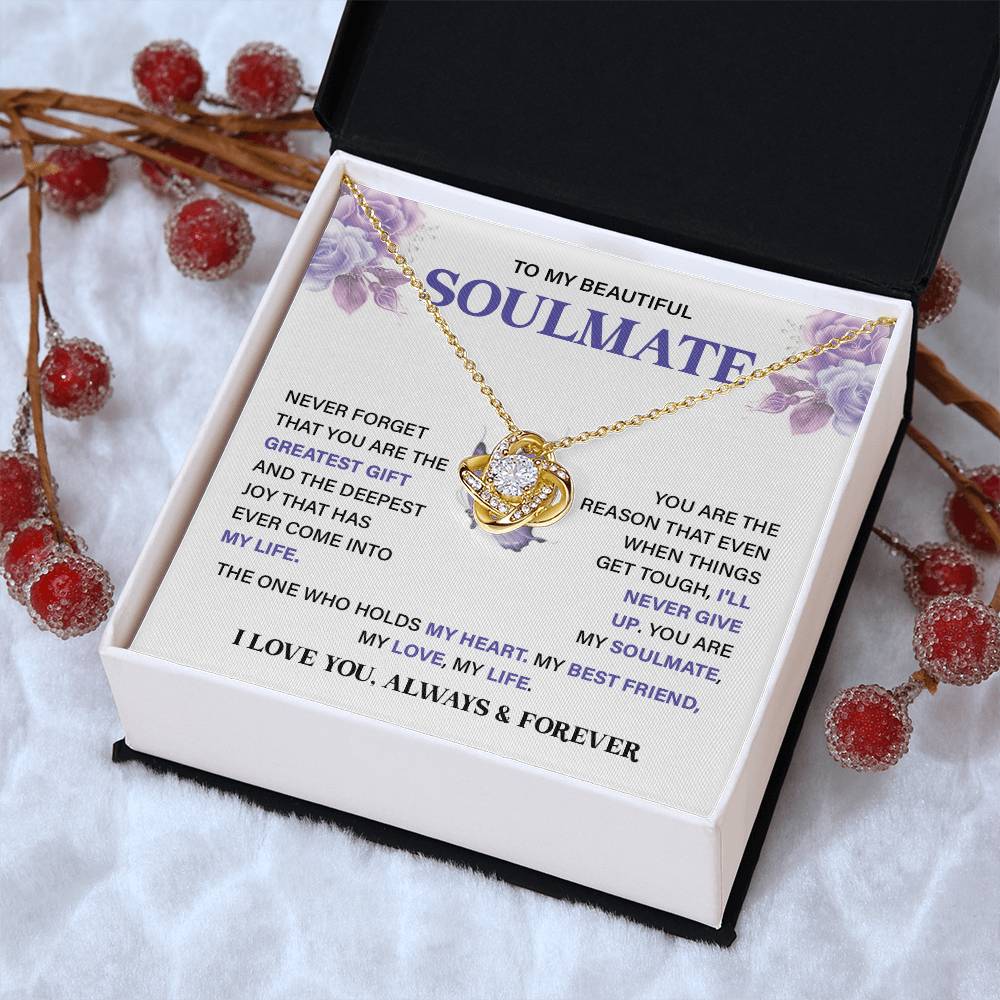 Soulmate Necklace Gift for Her – Card & Gift Box