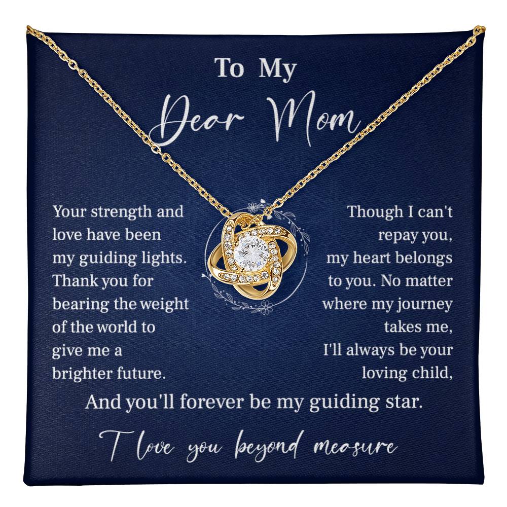 To My Mom Necklace Gift – Guiding Star Message Card from Daughter or Son