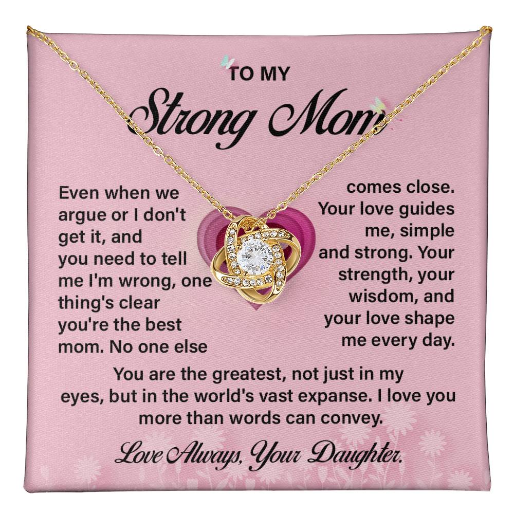 Strong Mom Necklace Gift from Daughter with Love