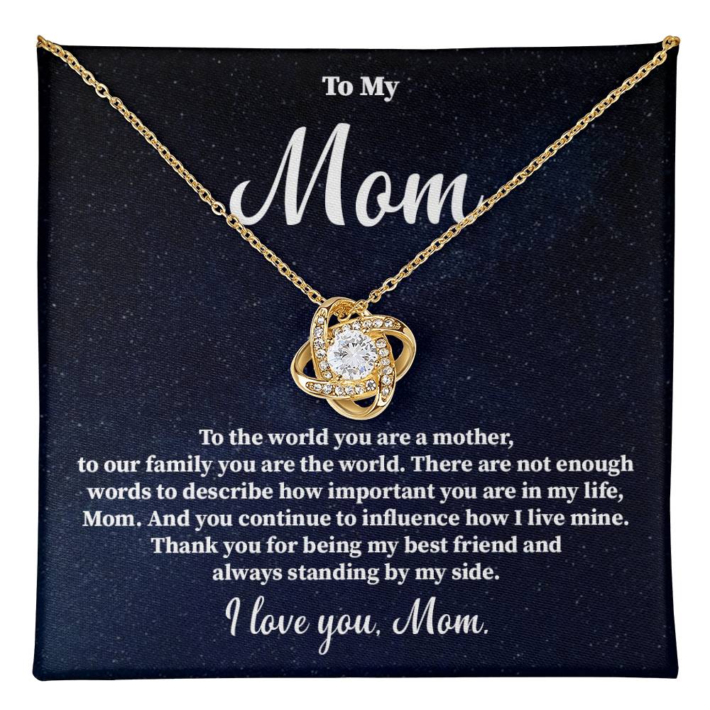 To My Mom Necklace Gift – You Are the World Message Card