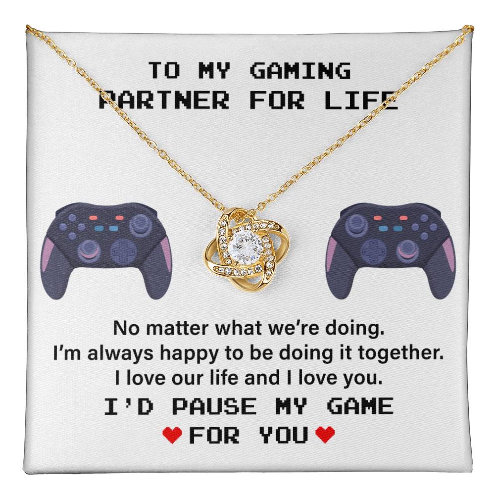 Gaming Partner Necklace Gift with Love Message Card