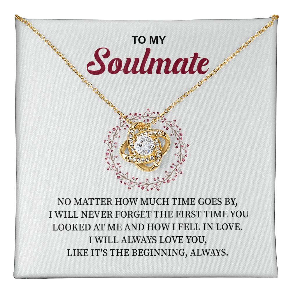Soulmate Necklace Gift for Her – Love Knot Message Box