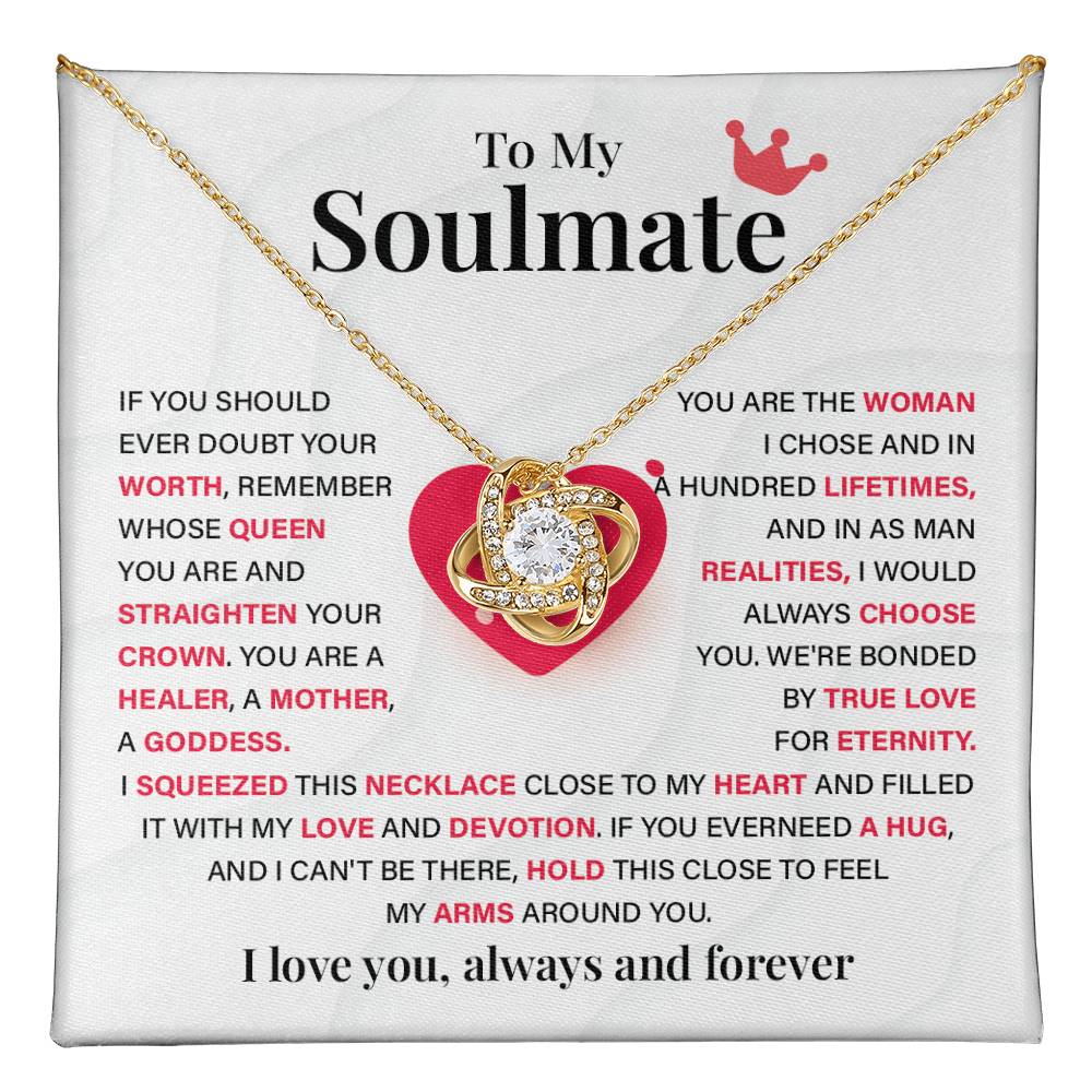 Soulmate Gift Necklace for Her – Message Card Included
