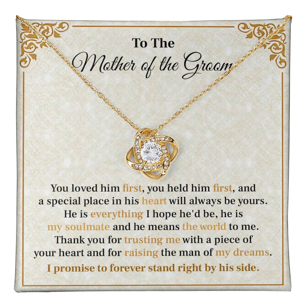 Groom’s Mom Necklace Gift from Bride with Message Card