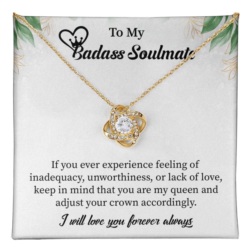 badass Soulmate Necklace Gift for Her – Message Card