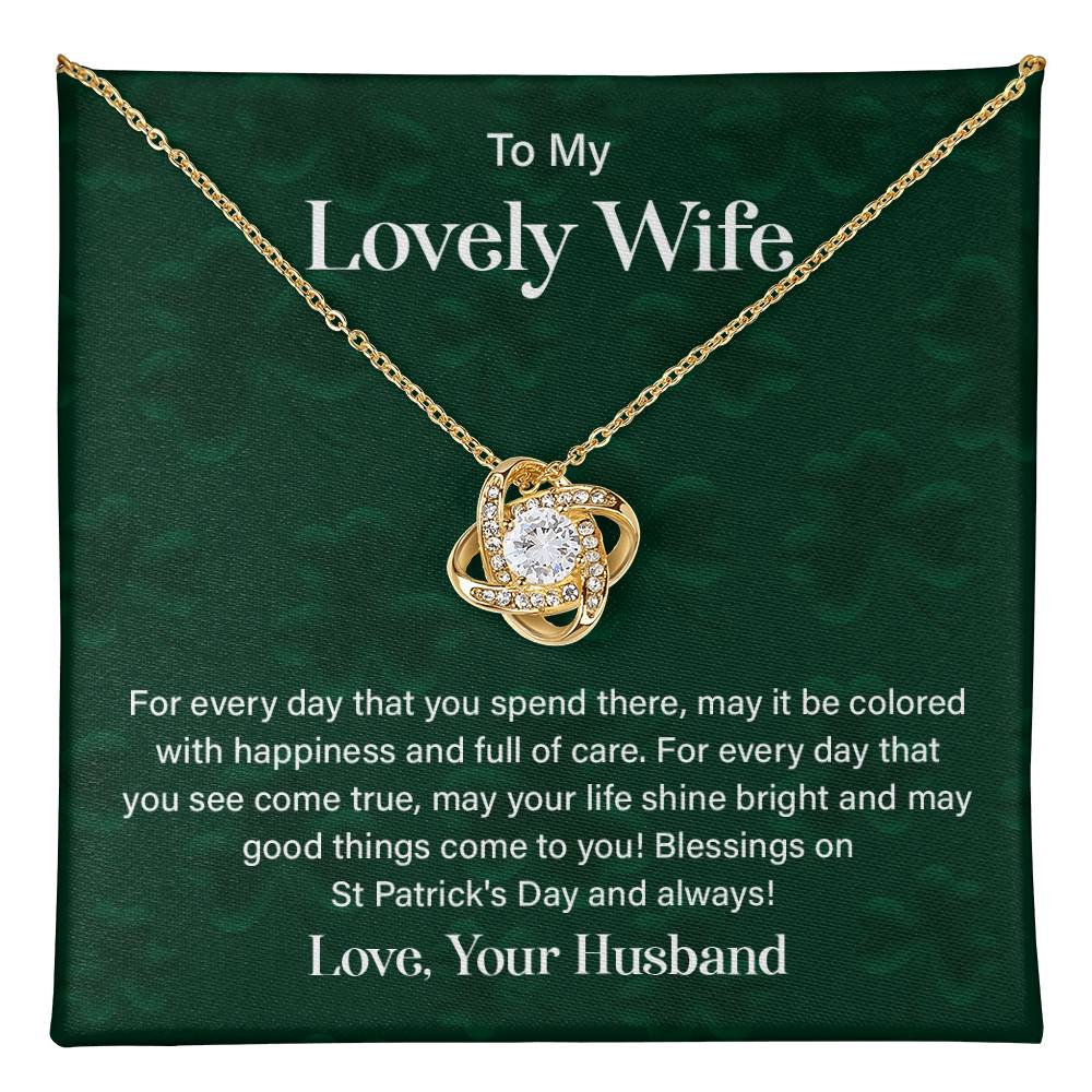 Wife St. Patrick's Day Necklace Gift Box & Card