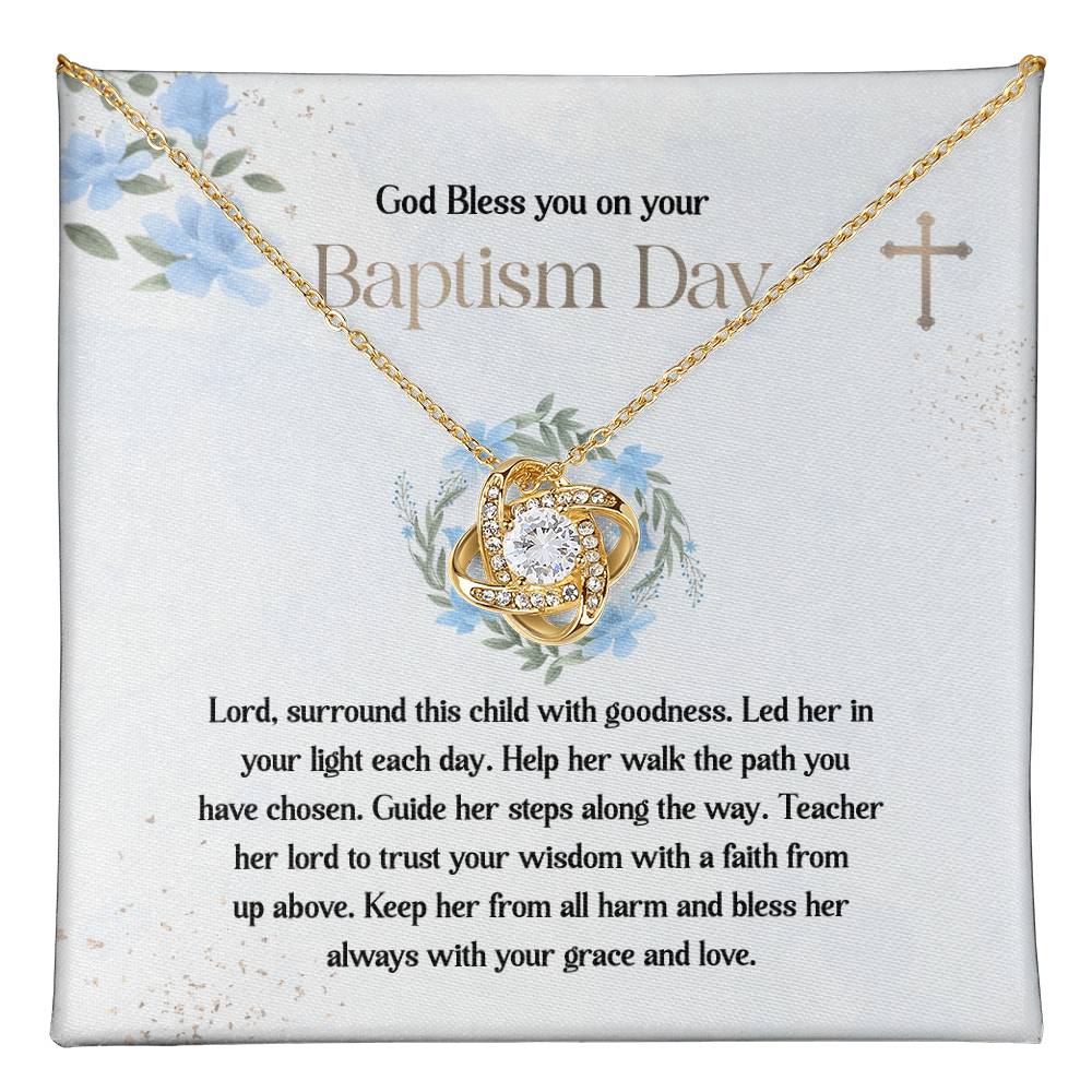 Baptism Necklace Gift for Girl with Message Card
