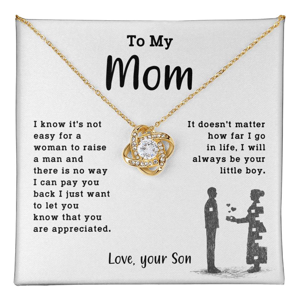 Necklace Gift for Mom From Son With Message & Jewelry Box