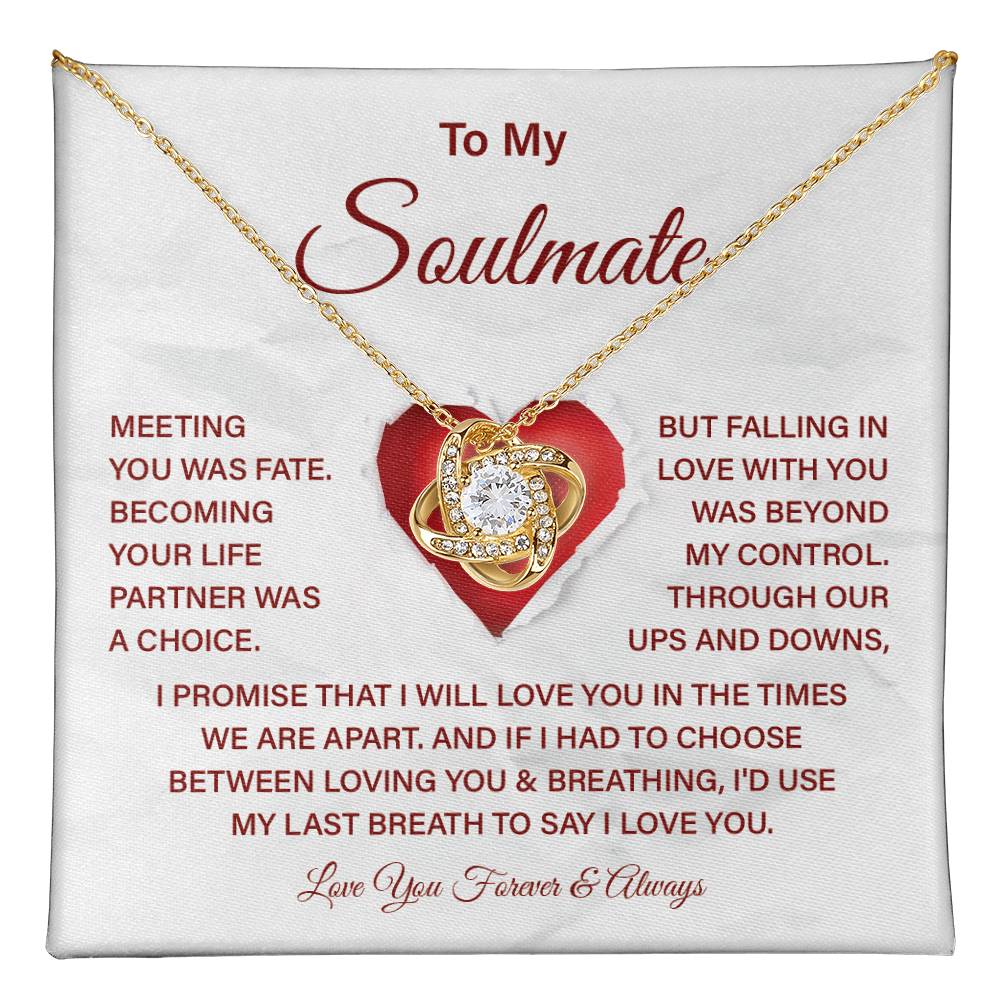 Soulmate Gift Necklace with Message Card & Box