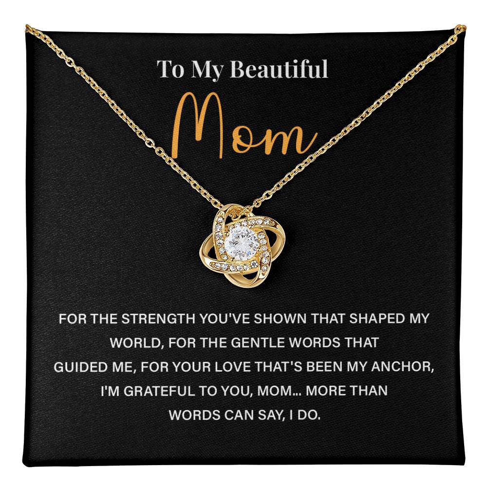 Mom Necklace Gift From Daughter Or Son With Message Card