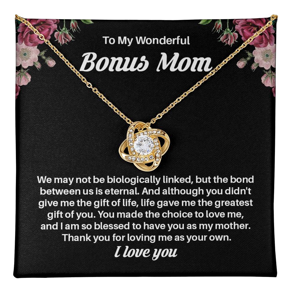 Bonus Mom Necklace Gift – Thank You for Loving Me