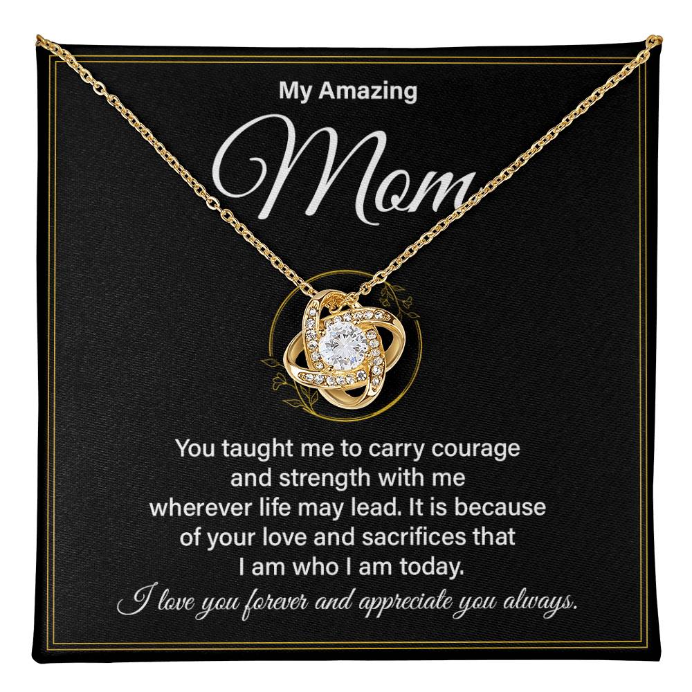 Amazing Mom Necklace Gift with Strength Message
